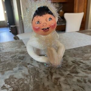 Annalee White Holiday Elf Doll